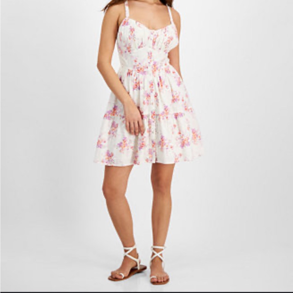 And Now This Floral Mini Dress Size L Smocked Back Cottagecore